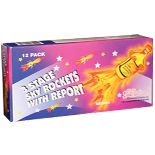 THREE STAGE SKY ROCKETS (12 PACK) (ONTARIO ONLY)